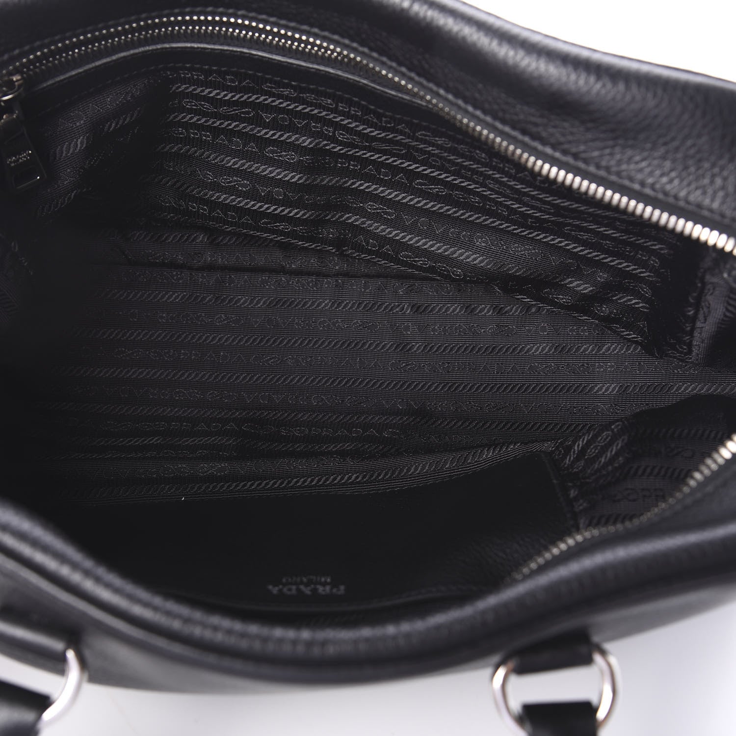 Prada Vitello Daino Satchel Black 8 of 11