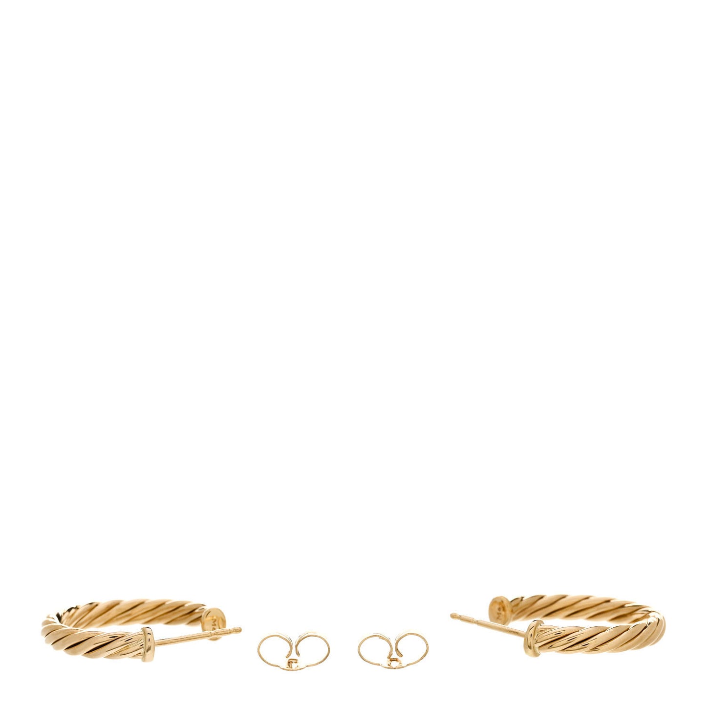 18K Yellow Gold Mini Cablespira Hoop Earrings