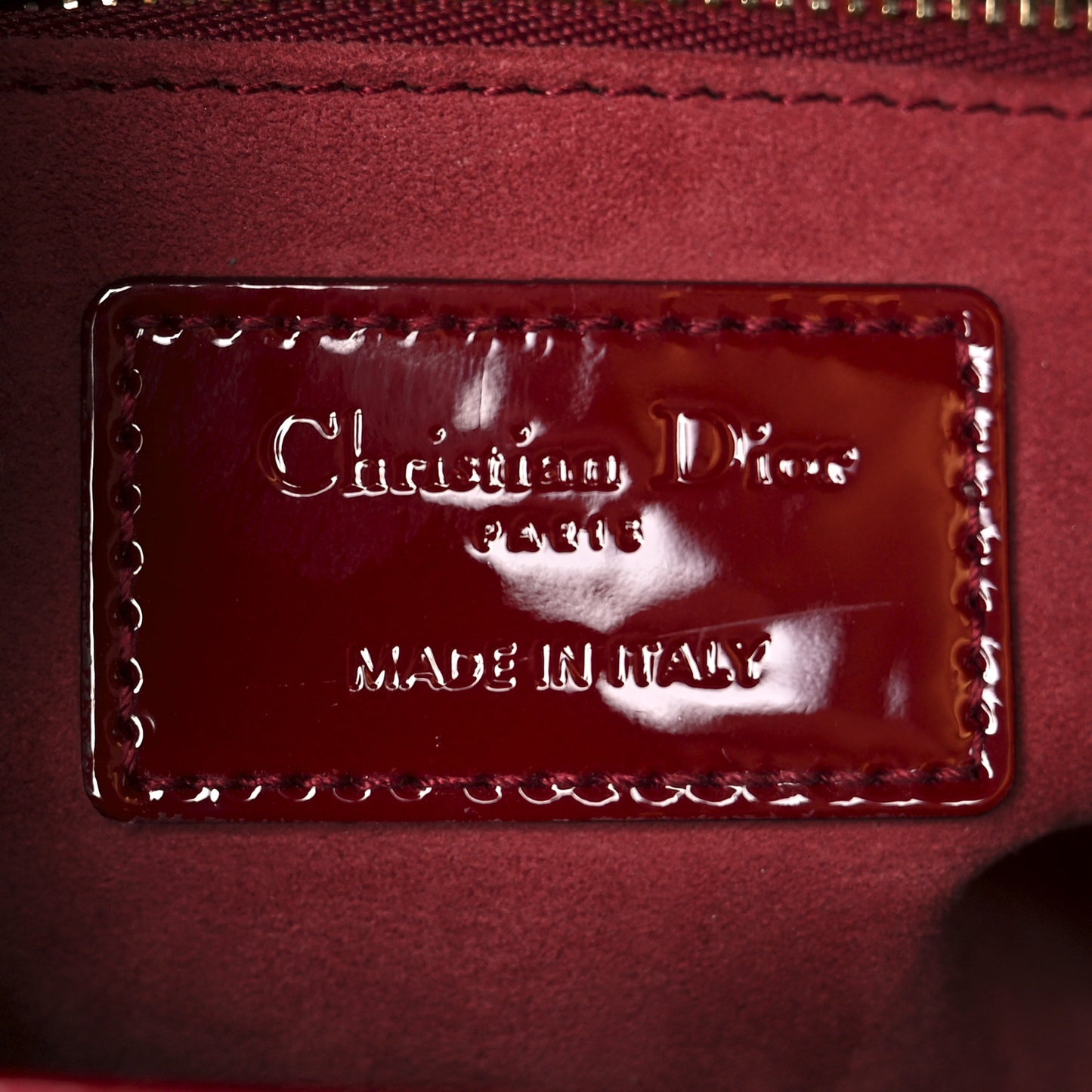 Patent Cannage Medium Lady Dior Red