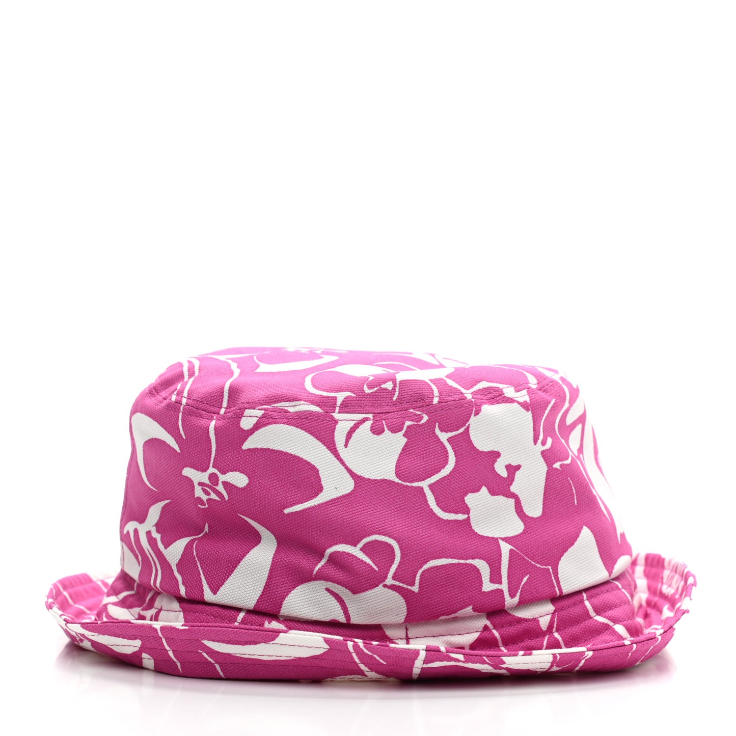 Cotton Canvas Bucket Hat M Pink White