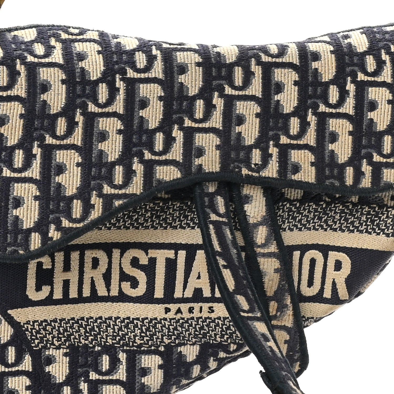 Christian Dior Oblique Embroidered Saddle Bag Blue 8 of 10