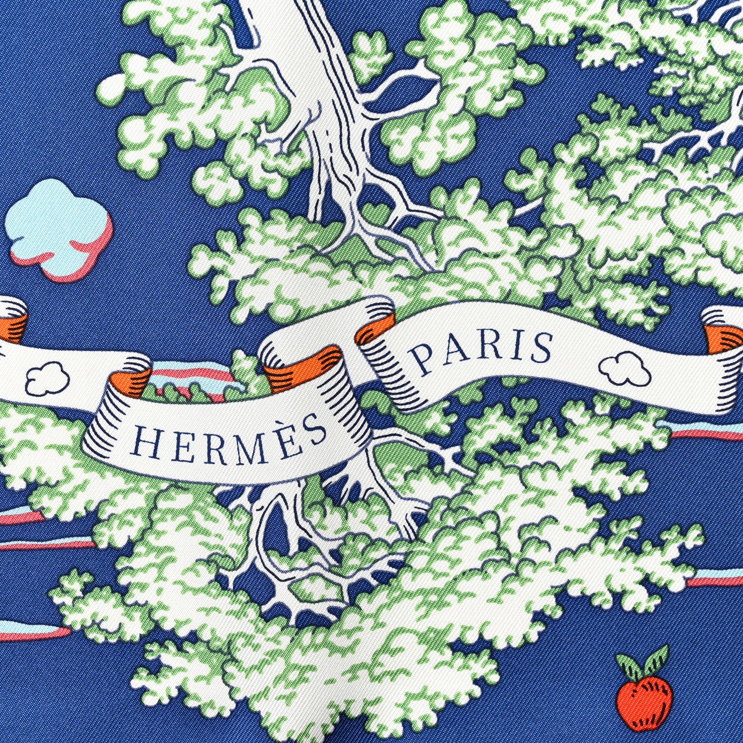Hermes Silk Sur Mon Nuage Scarf 90 Marine Clair Ciel 2 of 4