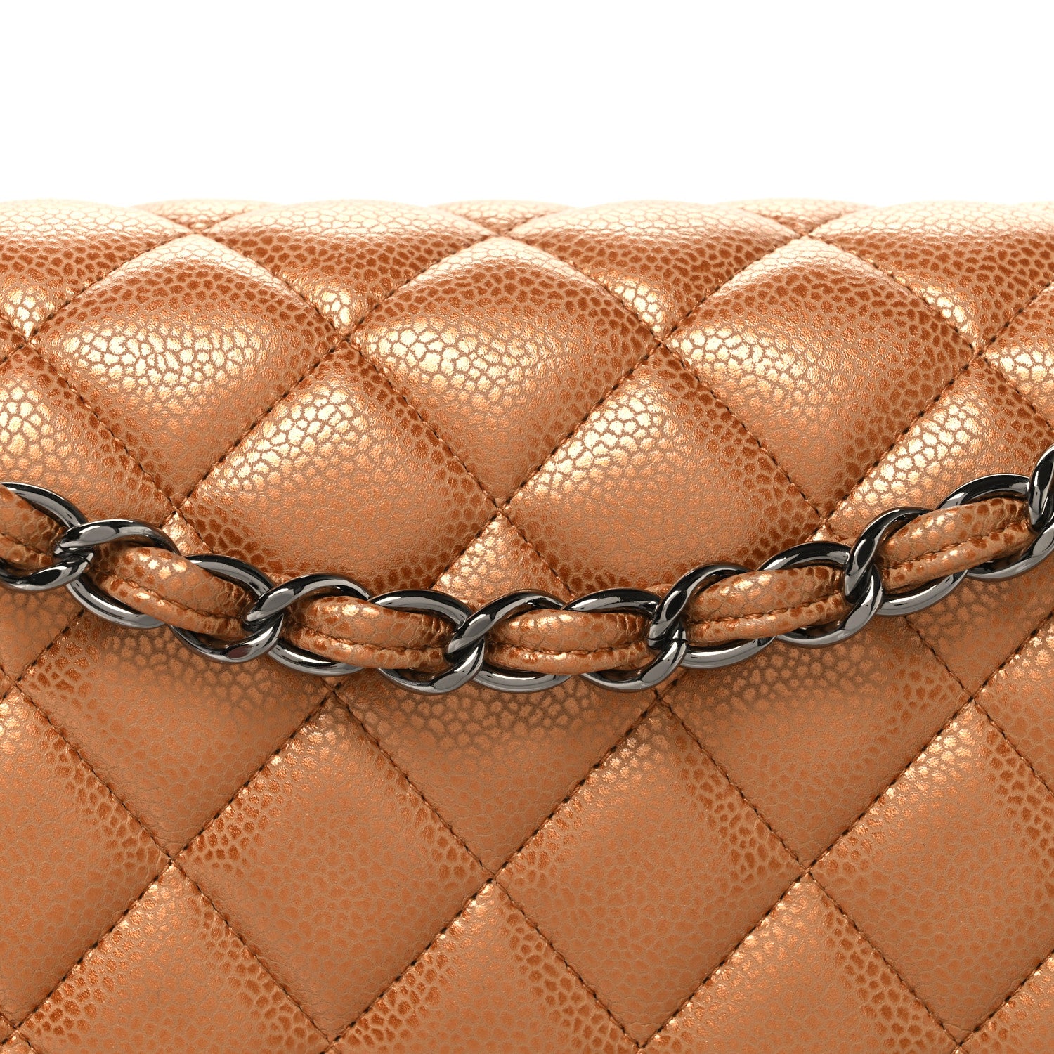 Chanel Metallic Caviar Quilted Jumbo Double Flap Copper 1894499