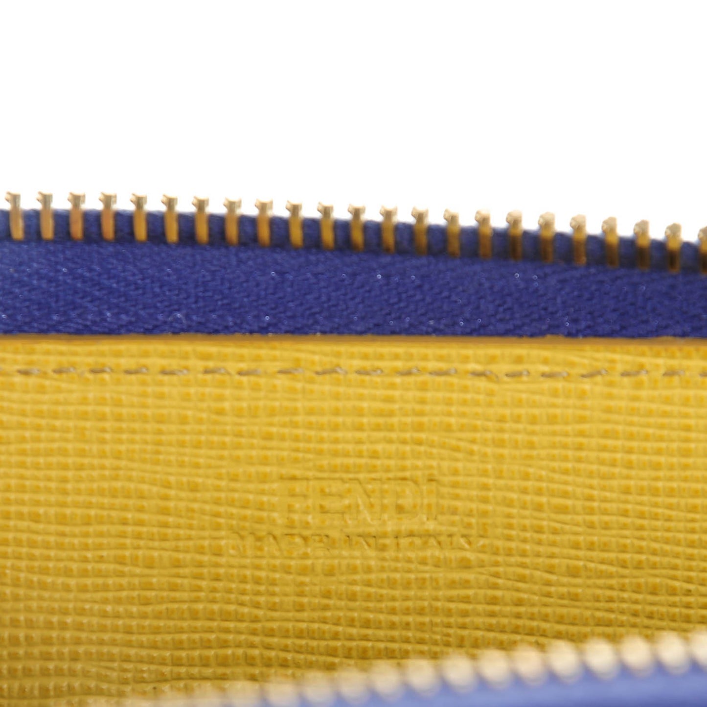 Glazed Fabric Vitello Elite Fendi Roma Zip Around Wallet Cassis Paglia
