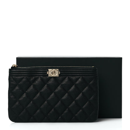 Chanel Caviar Quilted Small Boy Cosmetic Case Black 9 of 9