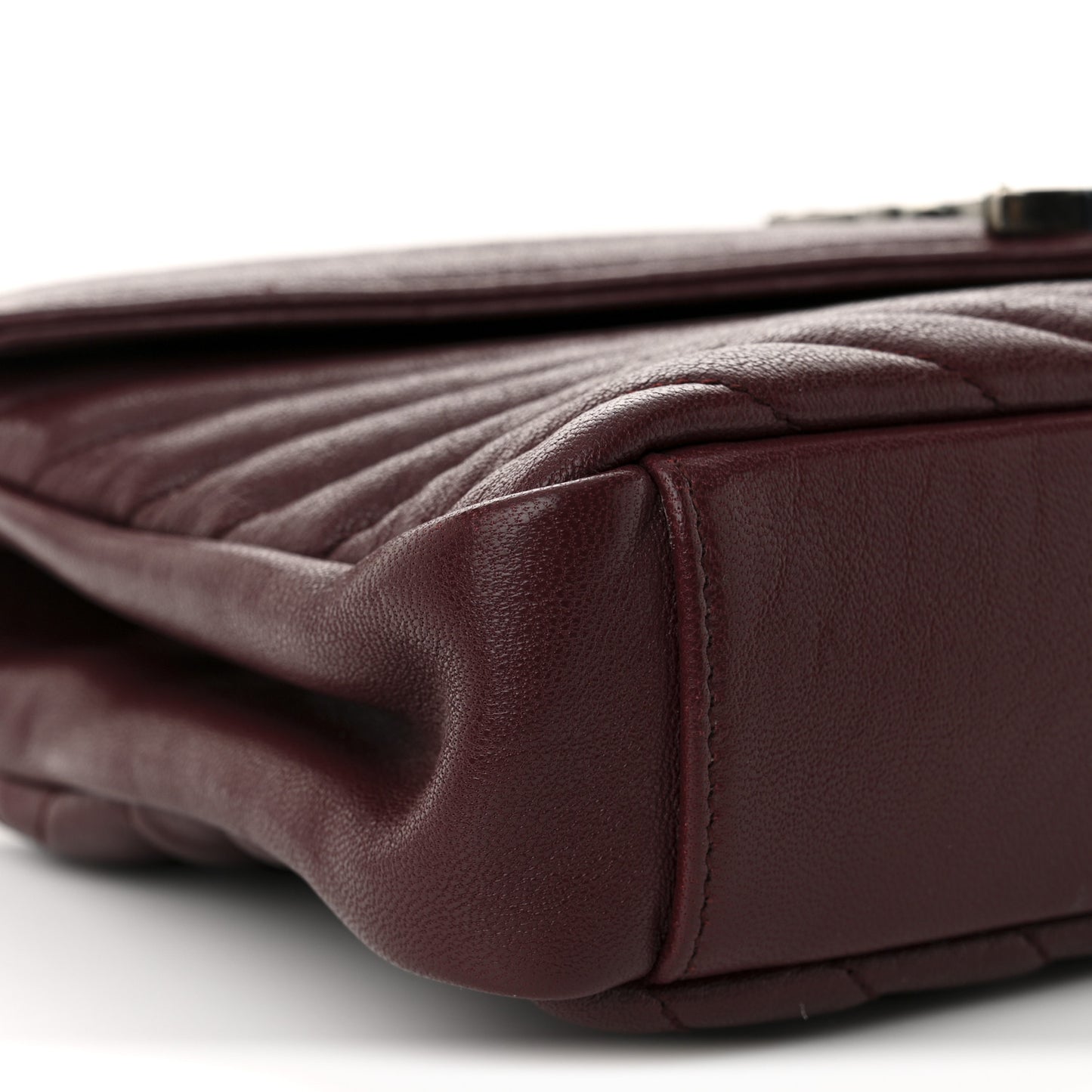 Sheepskin Matelasse Chevron Monogram Medium College Bag Rouge Legion