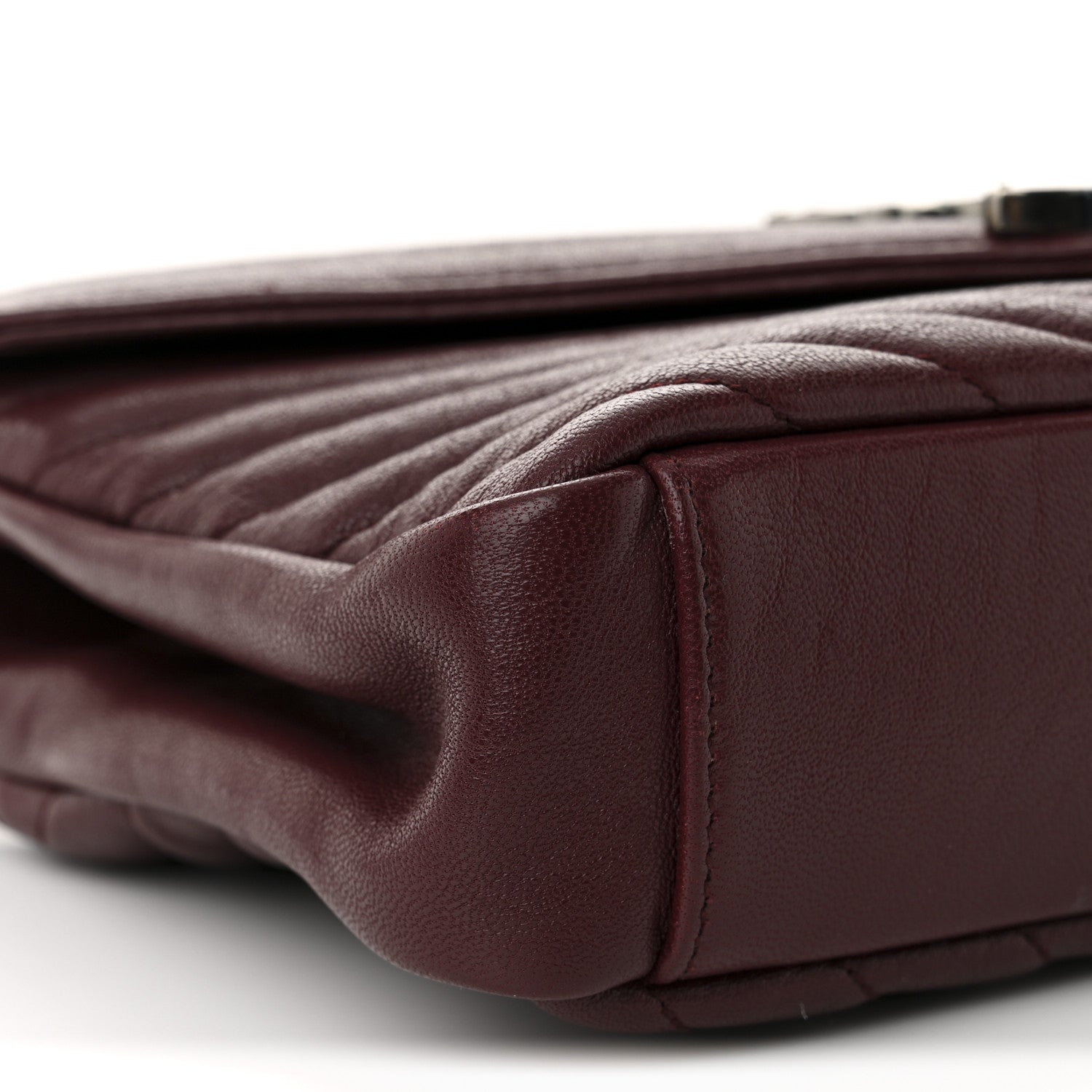 Saint Laurent Sheepskin Matelasse Chevron Monogram Medium College Bag Rouge Legion 9 of 11