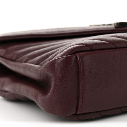 Saint Laurent Sheepskin Matelasse Chevron Monogram Medium College Bag Rouge Legion 9 of 11