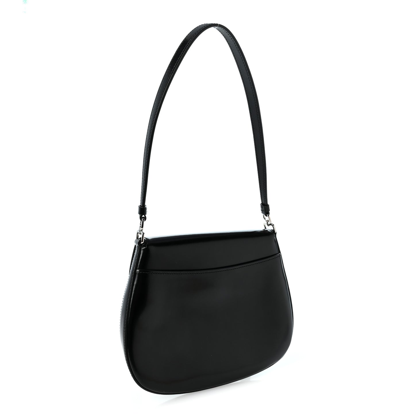 Spazzolato Cleo Flap Shoulder Bag Black
