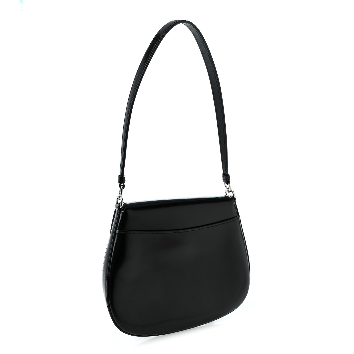 Prada Spazzolato Cleo Flap Shoulder Bag Black 3 of 10