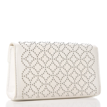 Alaia Calfskin Arabesque Studded Clutch White 3 of 11