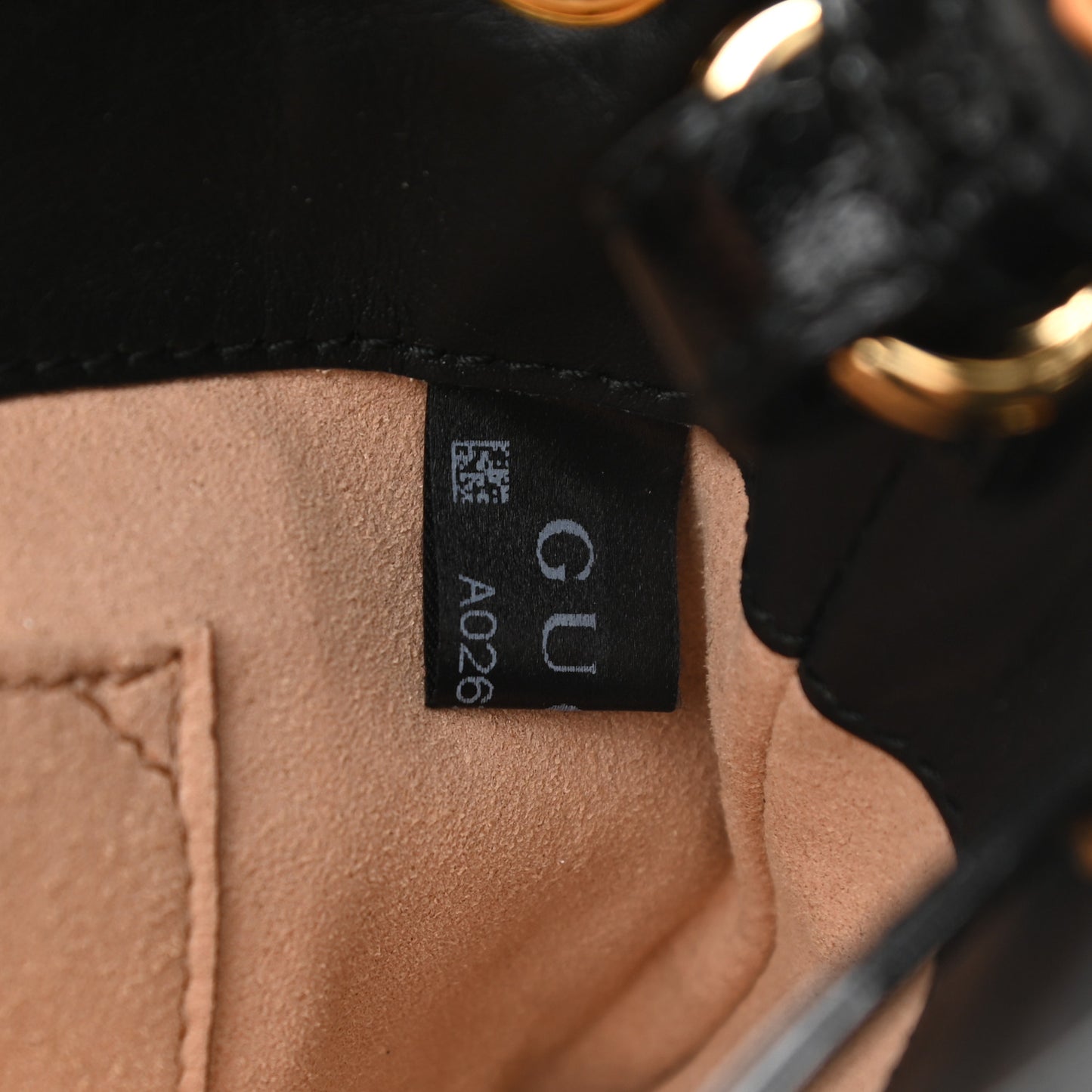 Suede Patent Web Small Ophidia Bucket Bag Black