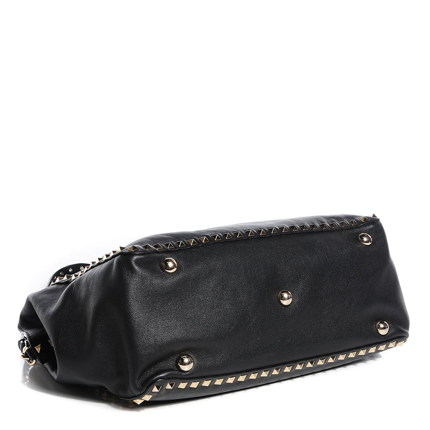 Vitello Medium Rockstud Tote Black