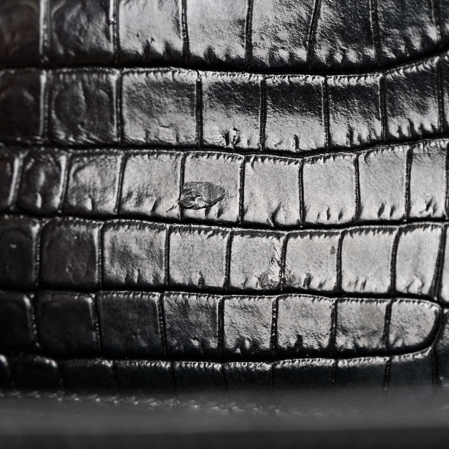 Saint Laurent Calfskin Crocodile Embossed Mini Classic Monogram Cassandra Top Handle Black 10 of 12