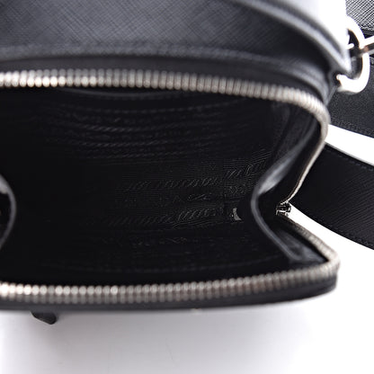 Prada Saffiano Travel Brique Crossbody Messenger Bag Black 5 of 11