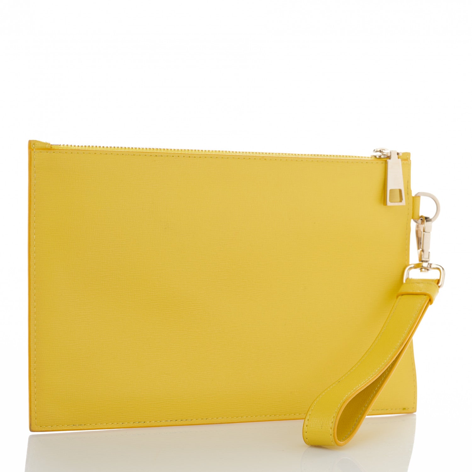Versace Saffiano Palazzo Wristlet Pouch Yellow 3 of 9