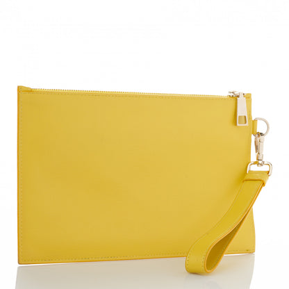 Versace Saffiano Palazzo Wristlet Pouch Yellow 3 of 9