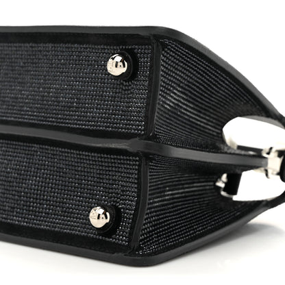 Fendi Crystal Shiny Nappa FF Petite Peekaboo I SEE U Satchel Black 10 of 11