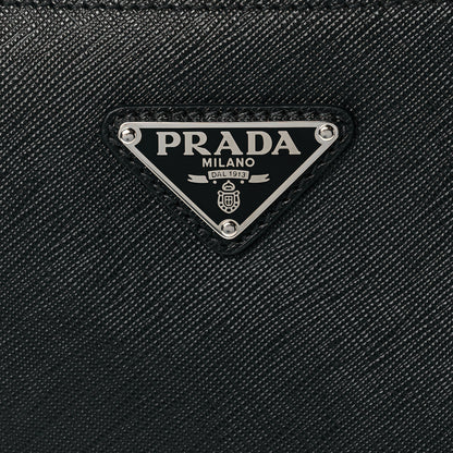 Prada Saffiano Travel Pocket Zippered Shoulder Bag Black 10 of 10