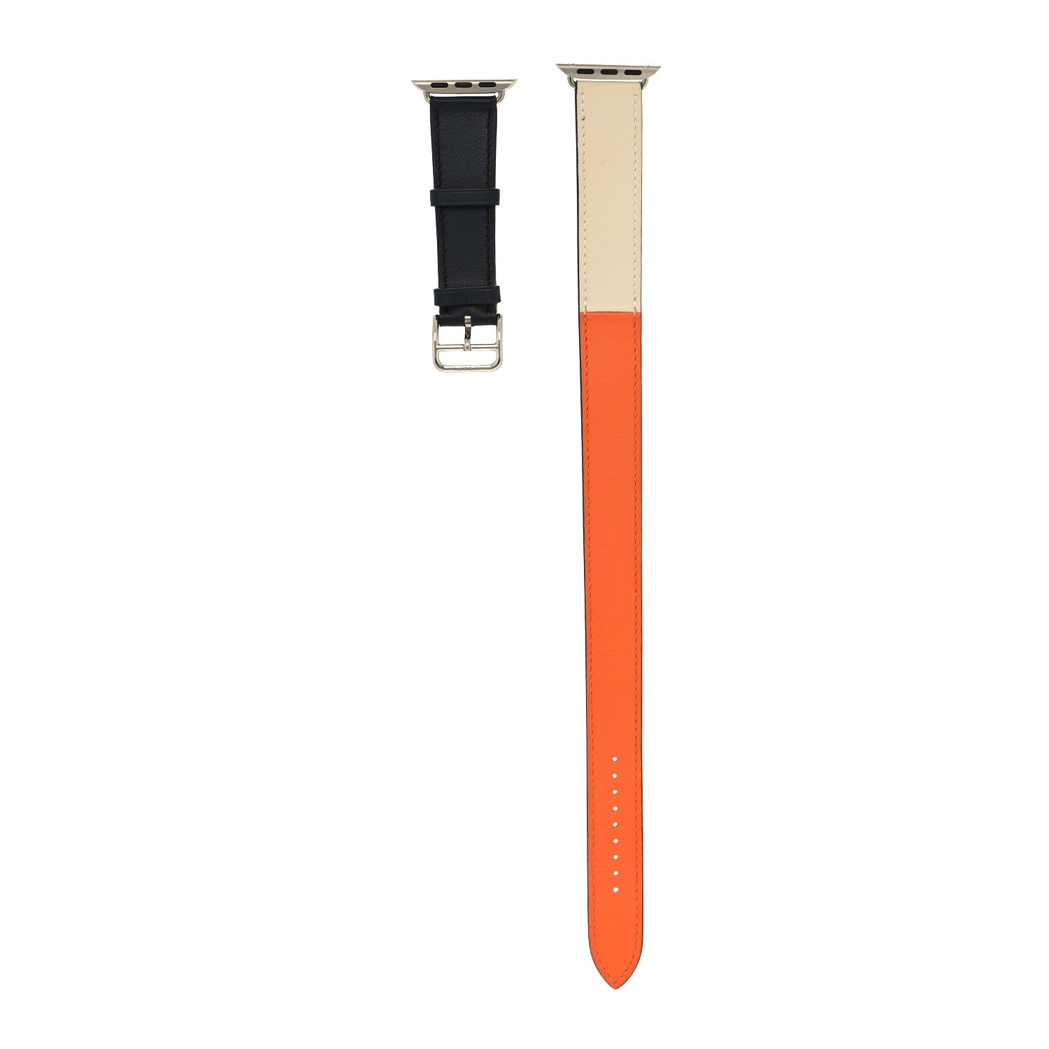 Hermes Swift 40mm Apple Watch Double Tour Band Indigo Craie Orange 1 of 4