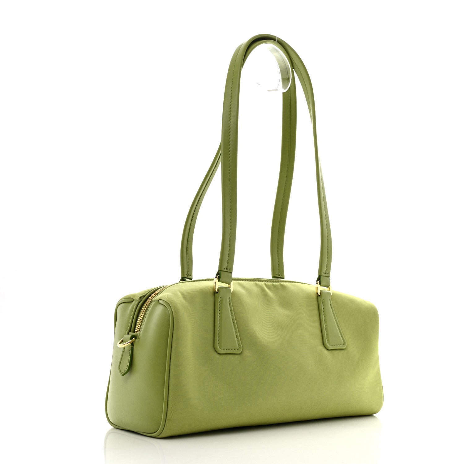 Prada Re-Nylon Vitello Medium Top Handle Bag With Padlock