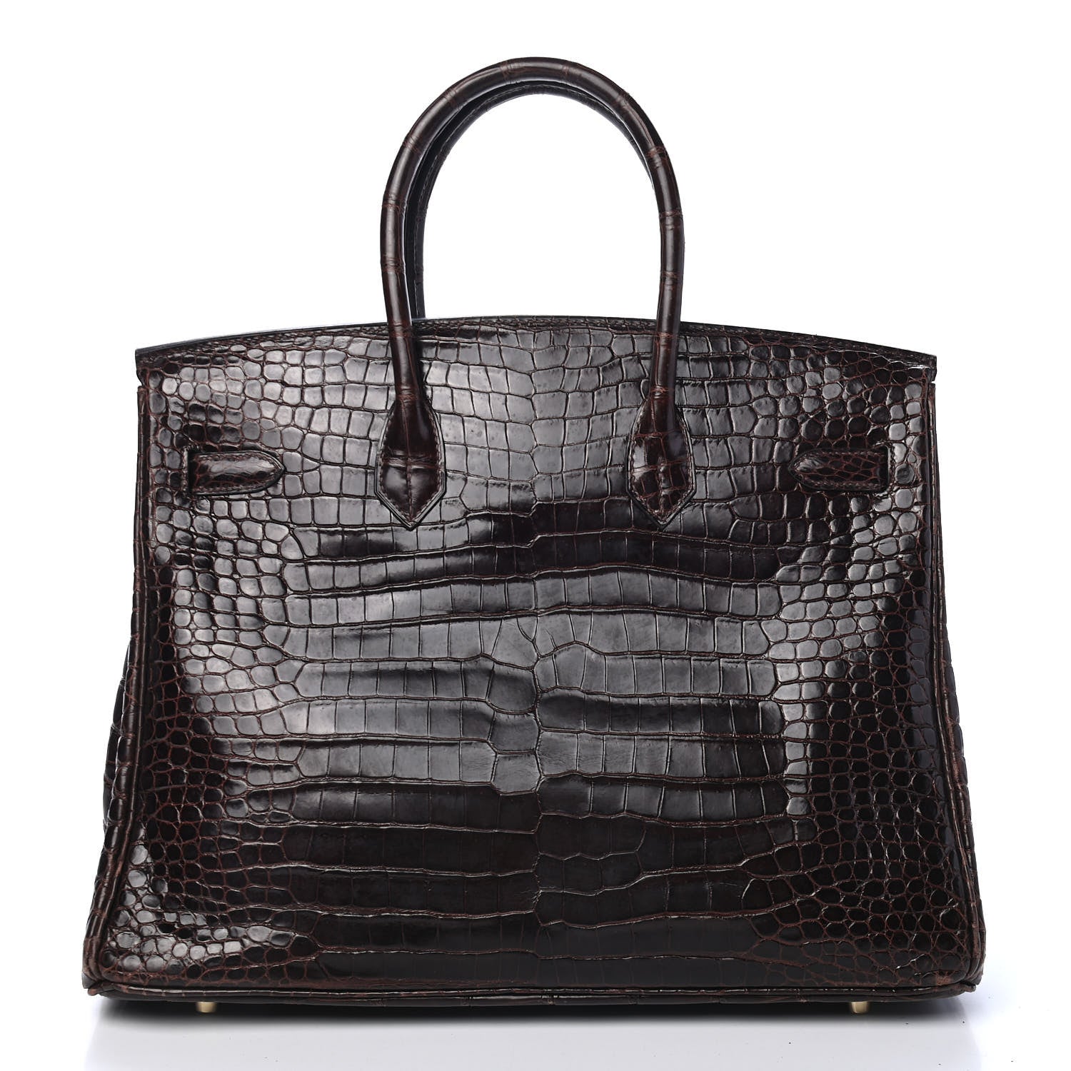 Hermes Shiny Porosus Crocodile Birkin 35 Cocoan 3 of 31