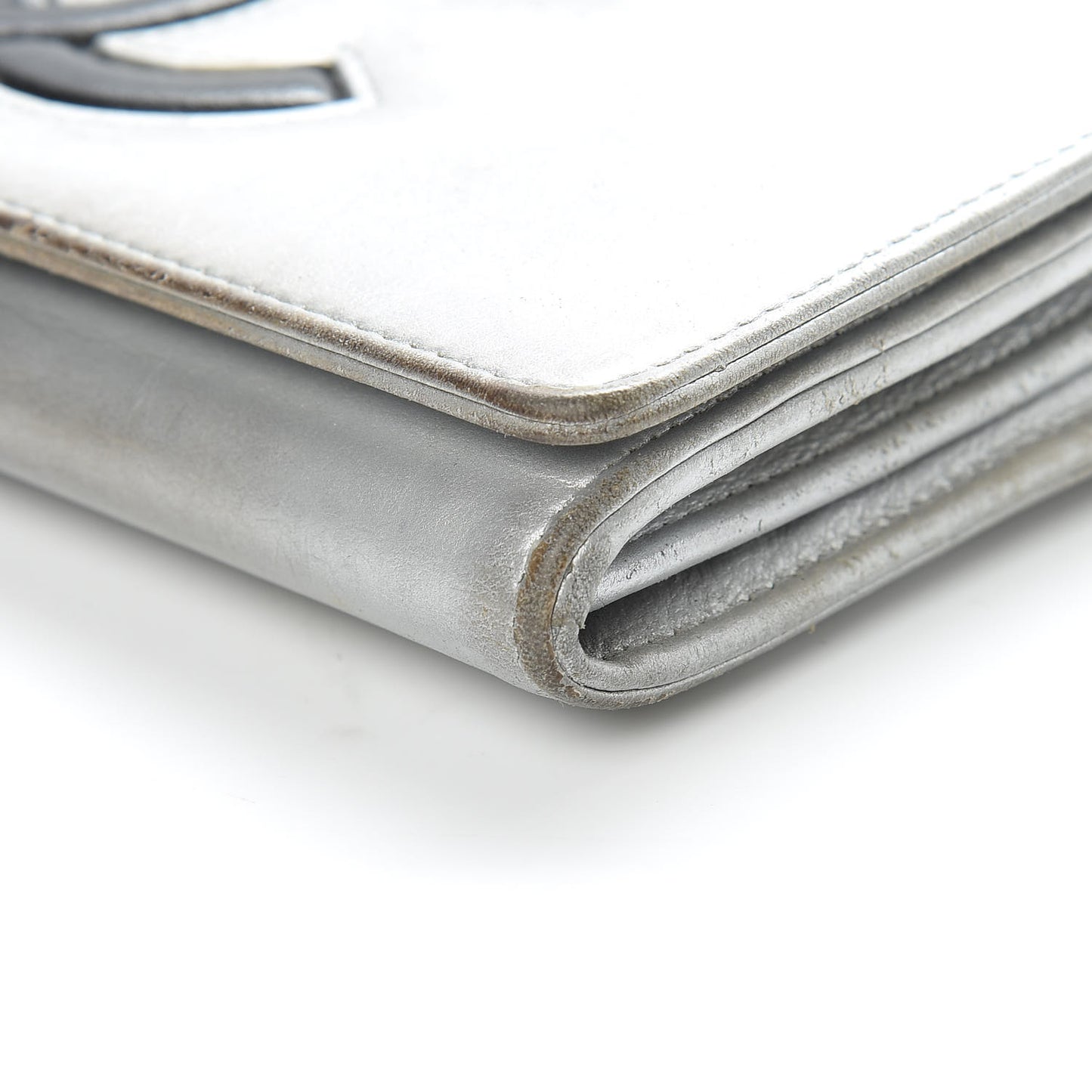Lambskin Large CC Flap Wallet Silver