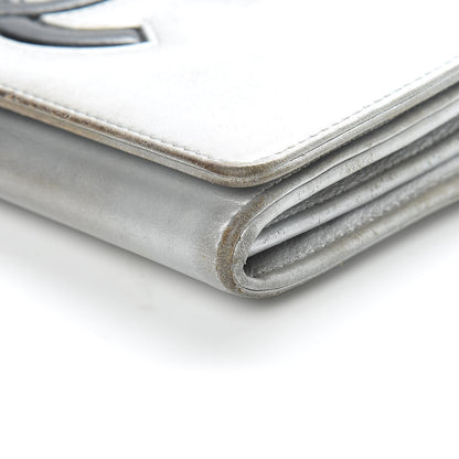 Chanel Lambskin Large CC Flap Wallet Silver 12 of 22