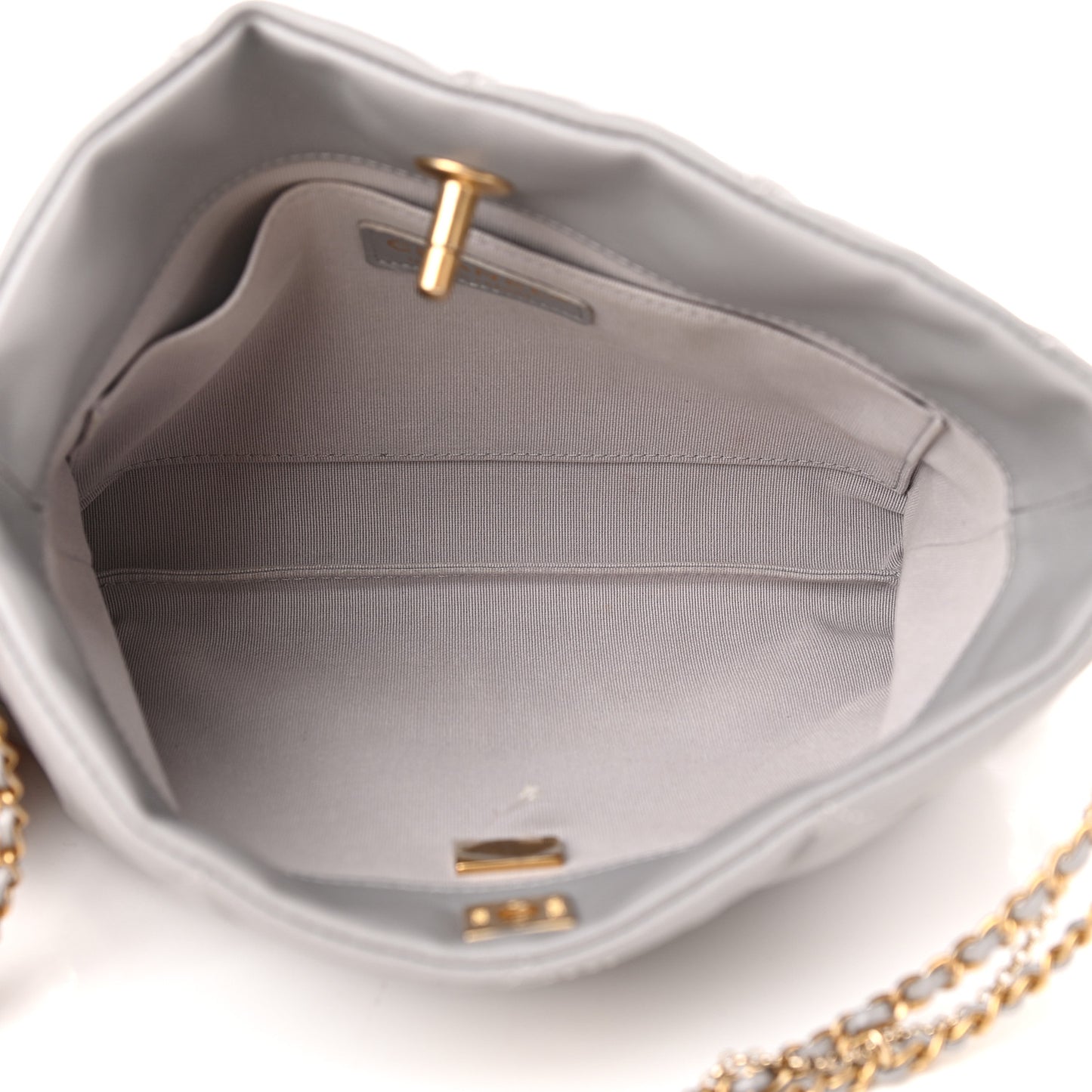 Lambskin Quilted Crush on Chains Hobo Grey