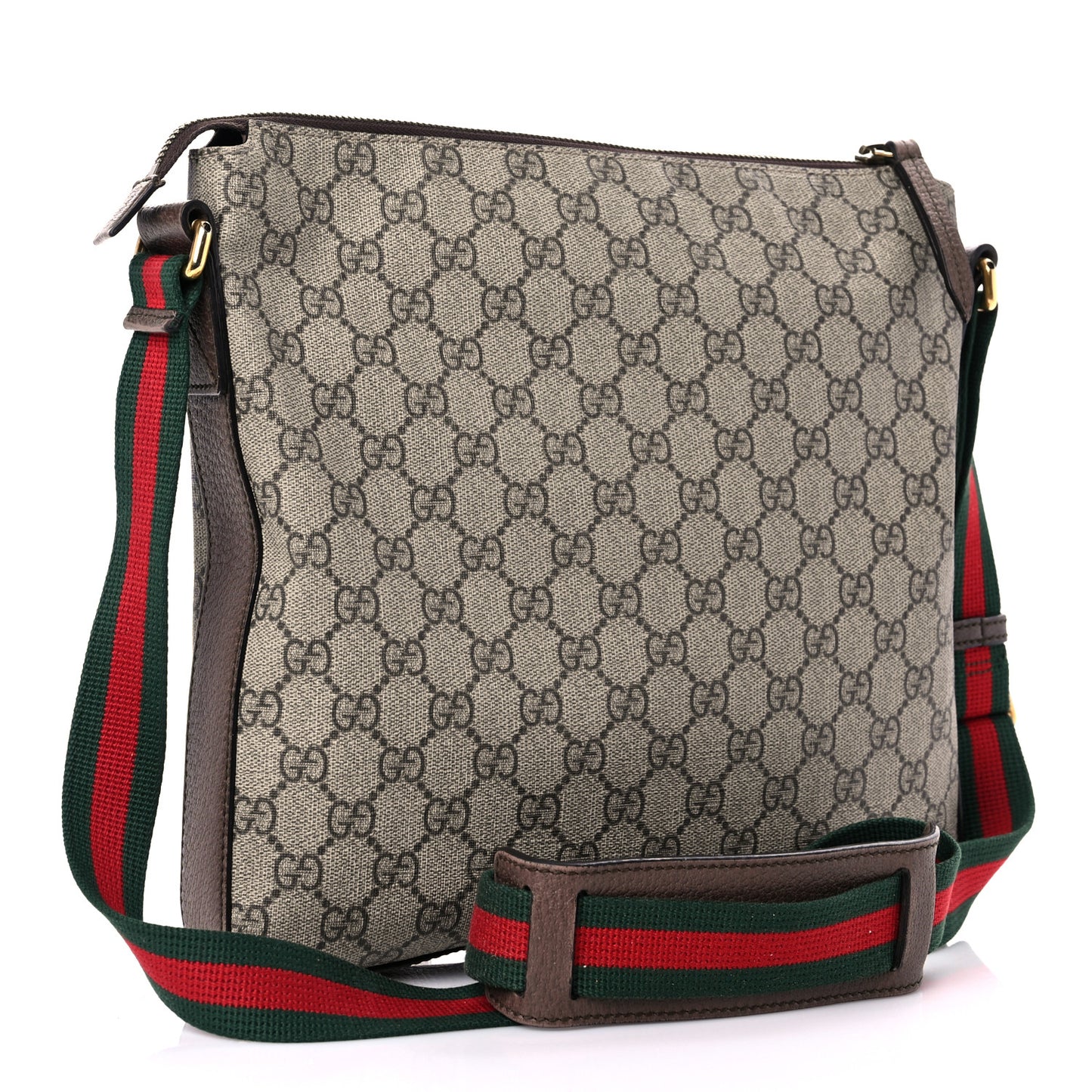 Soft GG Supreme Monogram Courrier Web Medium Flat Messenger Bag Beige New Acero Multicolor