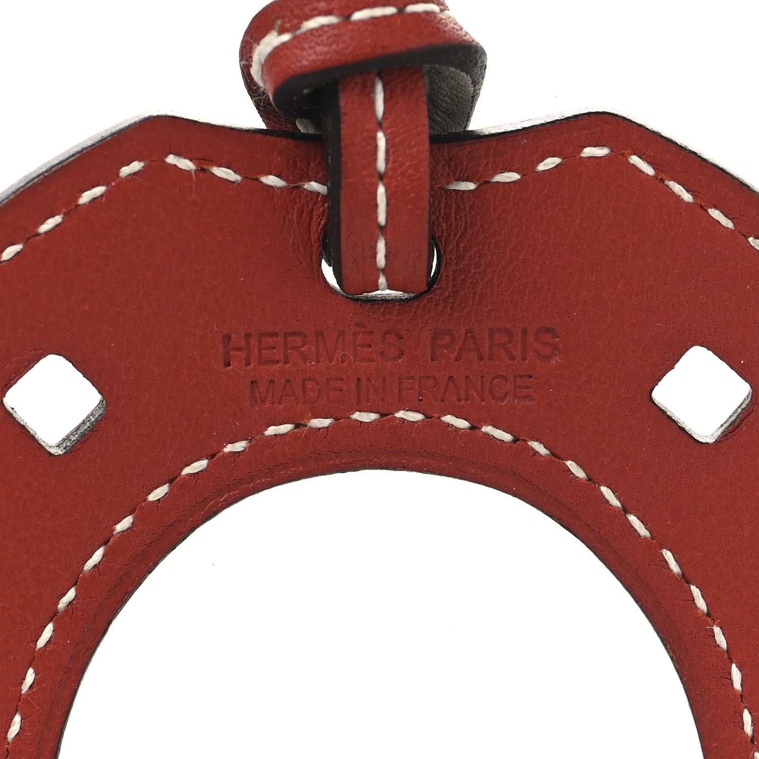 Hermes Swift Paddock Horseshoe Bag Charm Gris Perle Brique 3 of 3