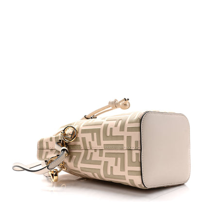 Fendi Vitello Liberty F is Fendi Bi-Color FF 1974 Embossed Mini Mon Tresor Bucket Bag Camelia Mandorlo 4 of 9