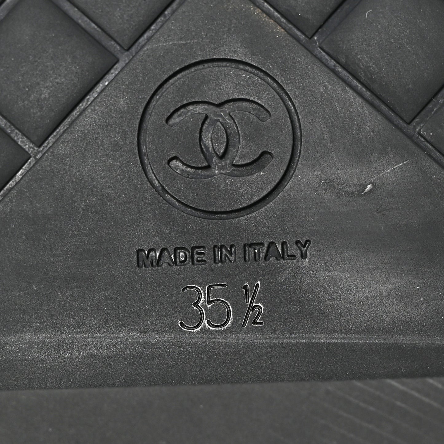 Calfskin Lace Up CC Short Boots 35.5 Beige Black