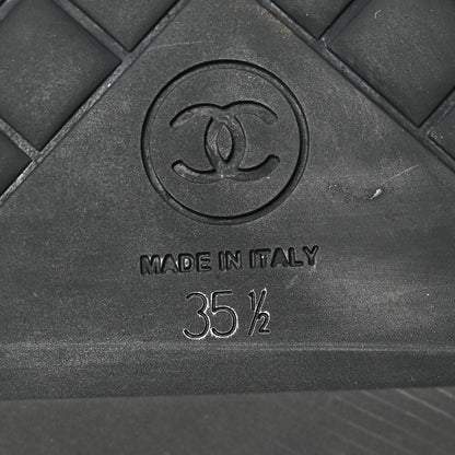 Chanel Calfskin Lace Up CC Short Boots 35.5 Beige Black 7 of 20