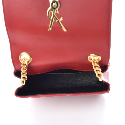 Saint Laurent Lambskin Matelasse Monogram Small Vicky Chain Bag Red 5 of 10