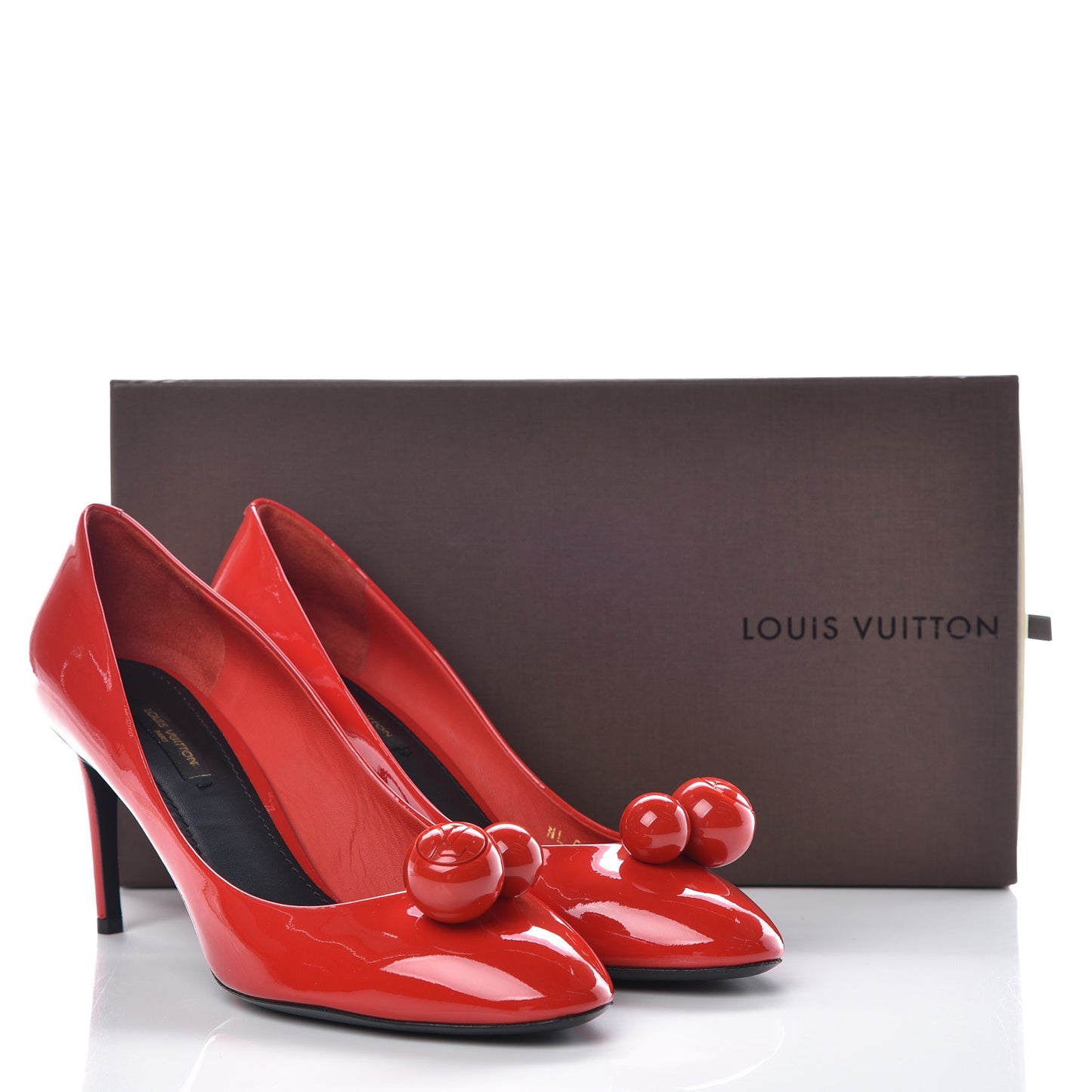 Patent Calfskin Betty Pumps 39 Red