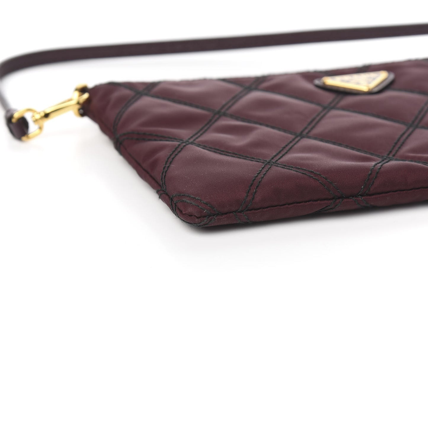 Tessuto Nylon Quilted Pochette Bag Granato