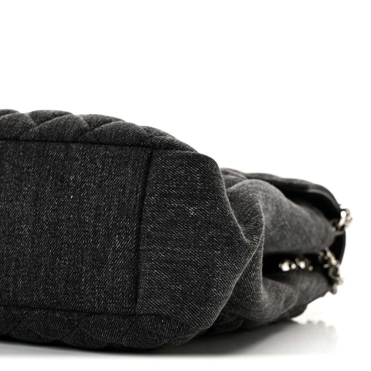 Saint Laurent Denim Mixed Matelasse Triquilt Large Monogram Envelope Satchel Black 10 of 13