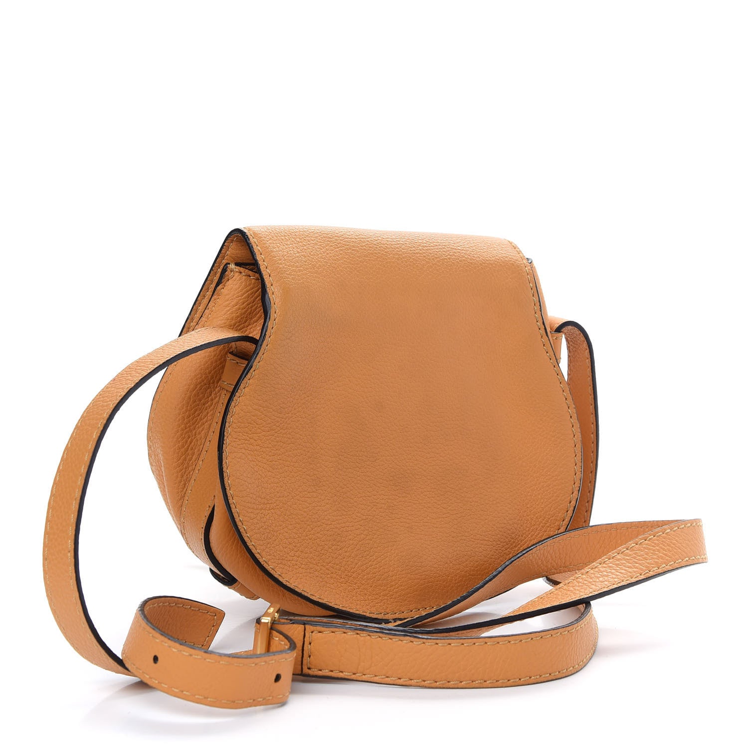 Chloe Calfskin Mini Marcie Round Crossbody Bag Burning Camel 3 of 7