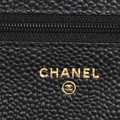 Chanel Caviar Quilted Wallet On Chain WOC Black 6 of 9