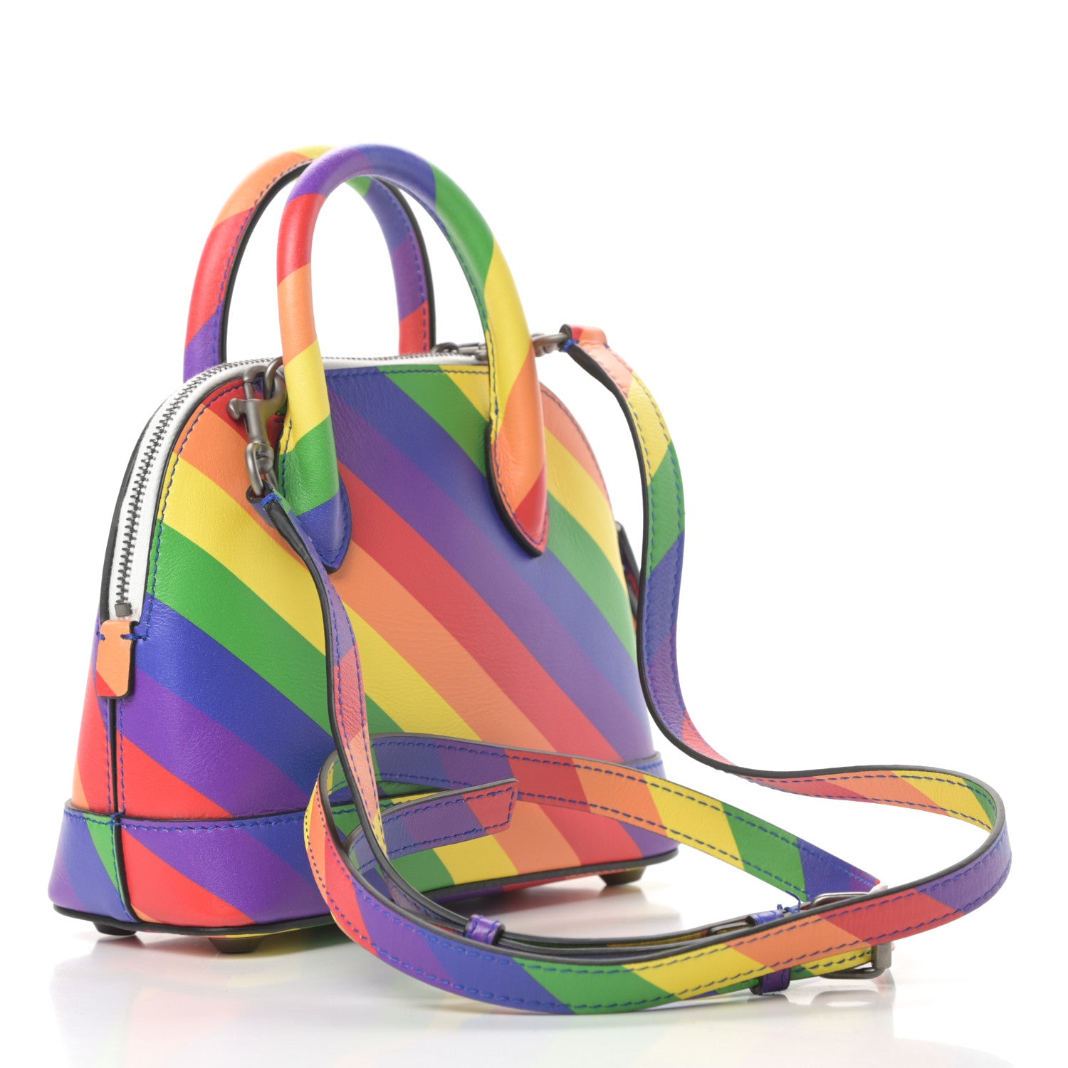 Balenciaga Smooth Calfskin Logo Rainbow XXS Ville Top Handle Bag Multicolor 3 of 12
