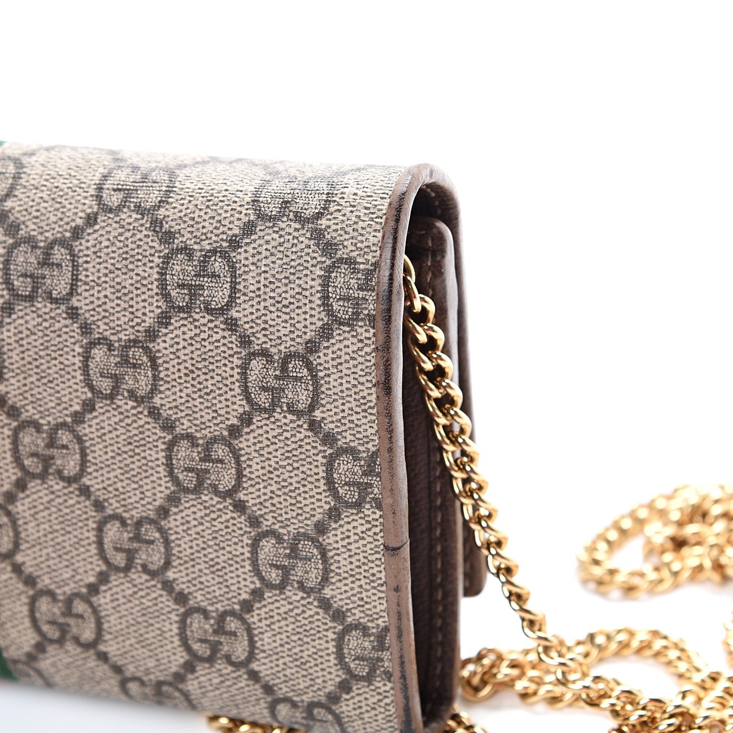 Gucci GG Supreme Monogram Web Ophidia Wallet On Chain Brown 15 of 15