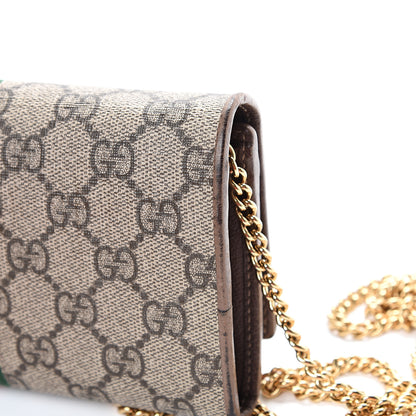 Gucci GG Supreme Monogram Web Ophidia Wallet On Chain Brown 15 of 15