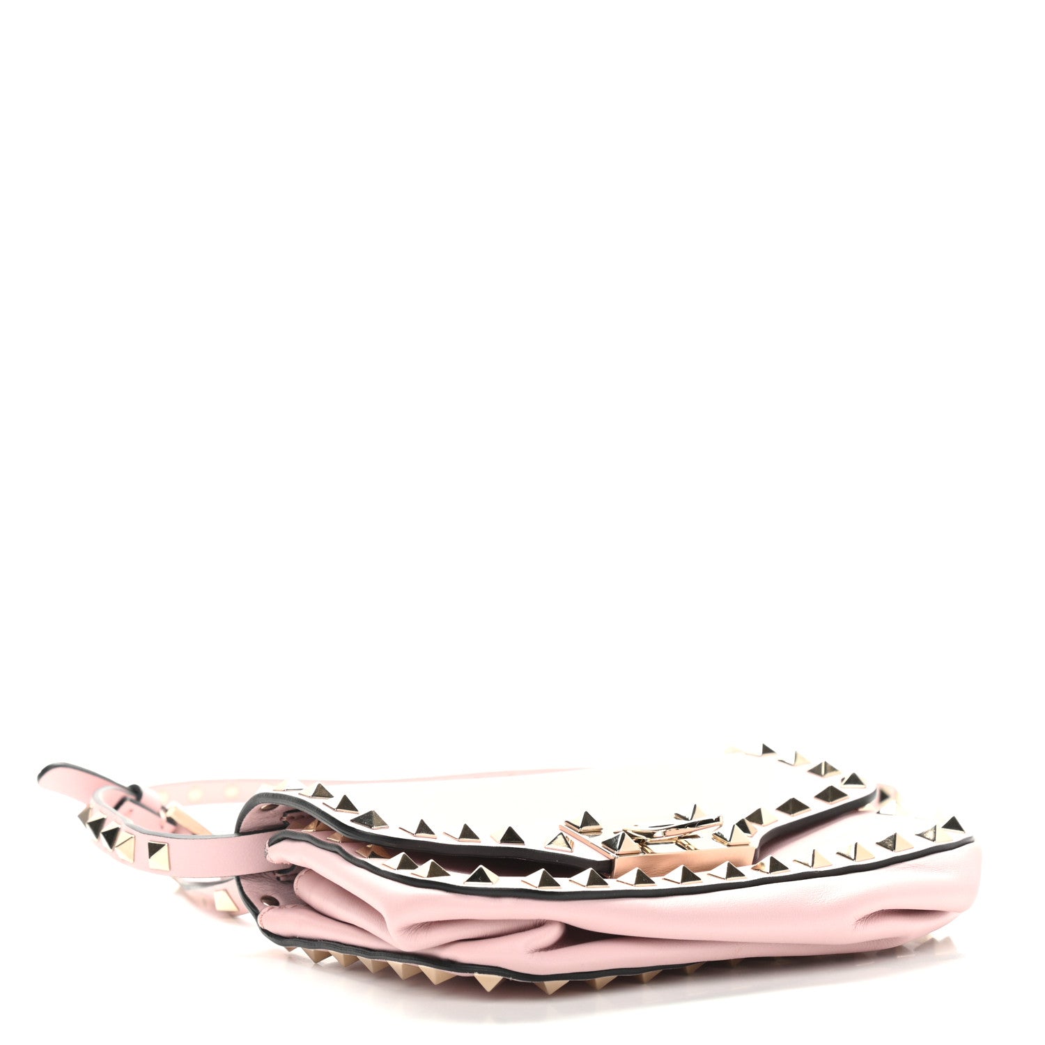 Valentino Garavani Vitello Mini Rockstud Flap Saddle Crossbody Bag Water Rose 3 of 8