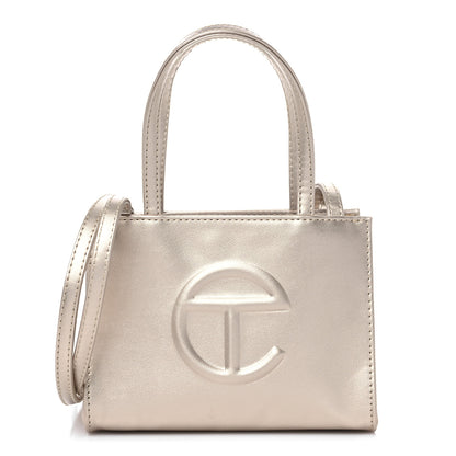Telfar Metallic Vegan Leather Small Shopping Bag Gold 1 of 11