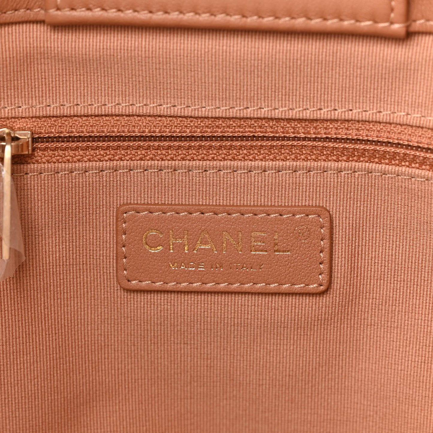 Calfskin Stitched Large Shopping Bag Brown