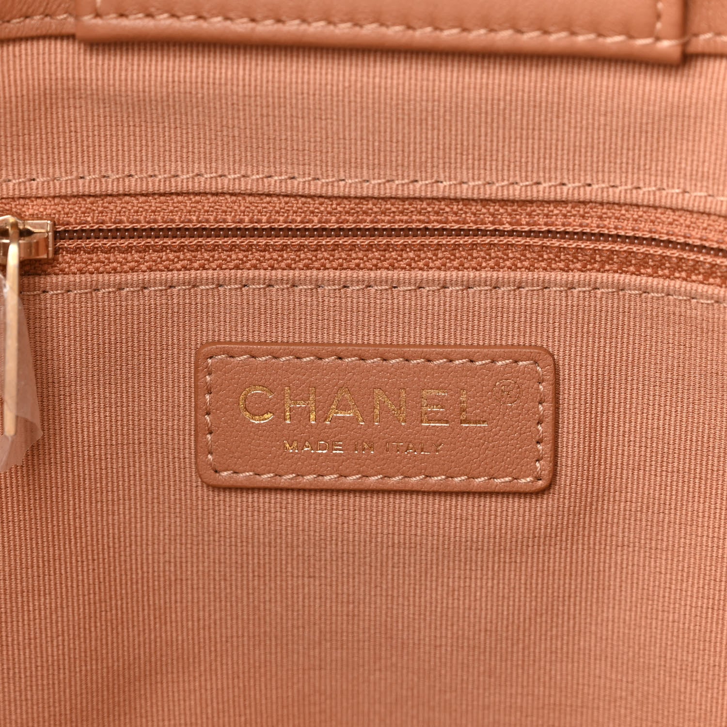 Chanel Calfskin Stitched Large Shopping Bag Brown 6 of 9