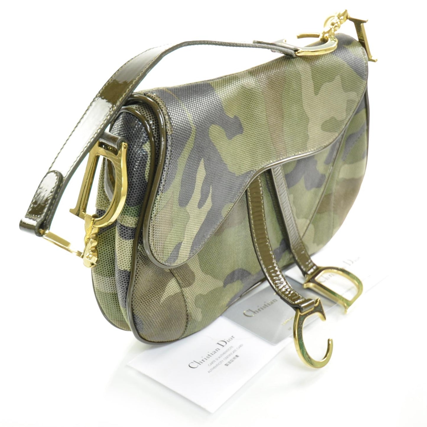 Pixelated Calfskin Camouflage Saddle Bag