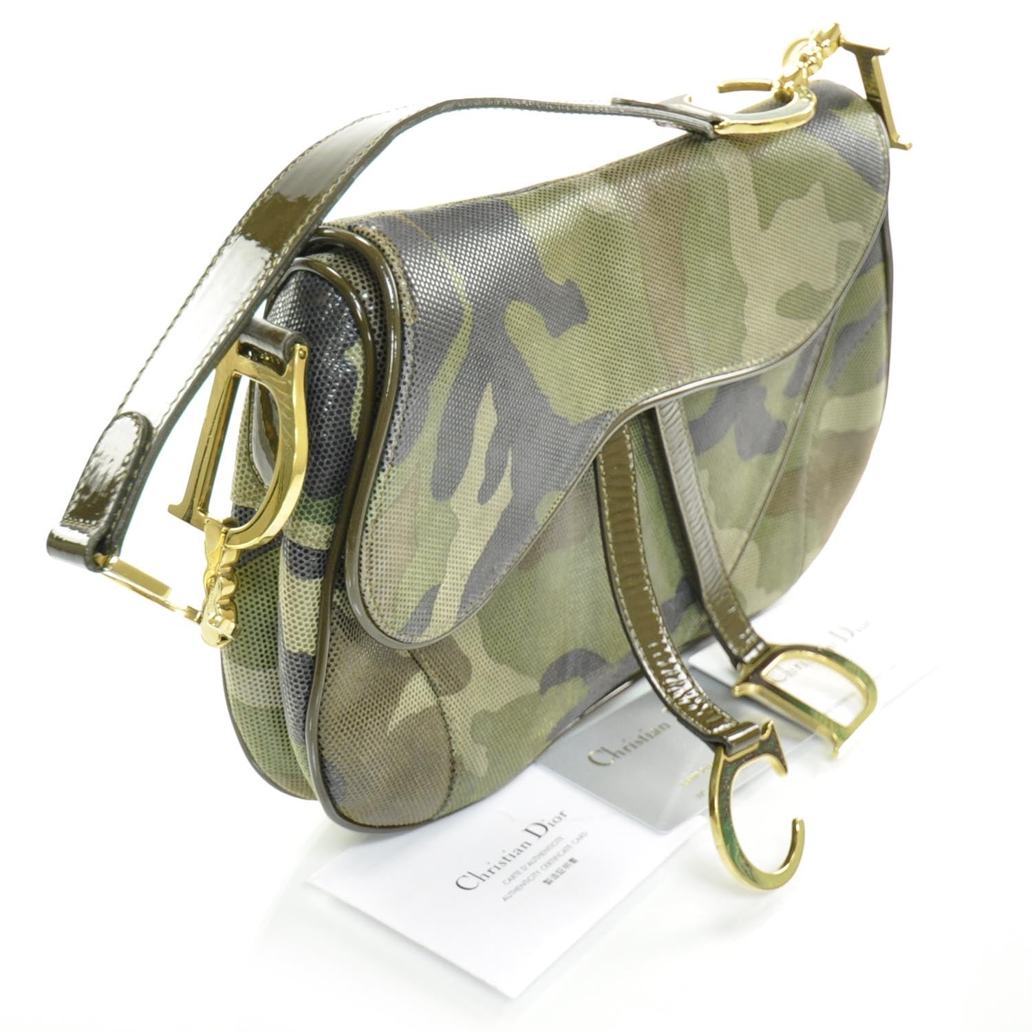 Christian Dior Pixelated Calfskin Camouflage Saddle Bag 3 of 9