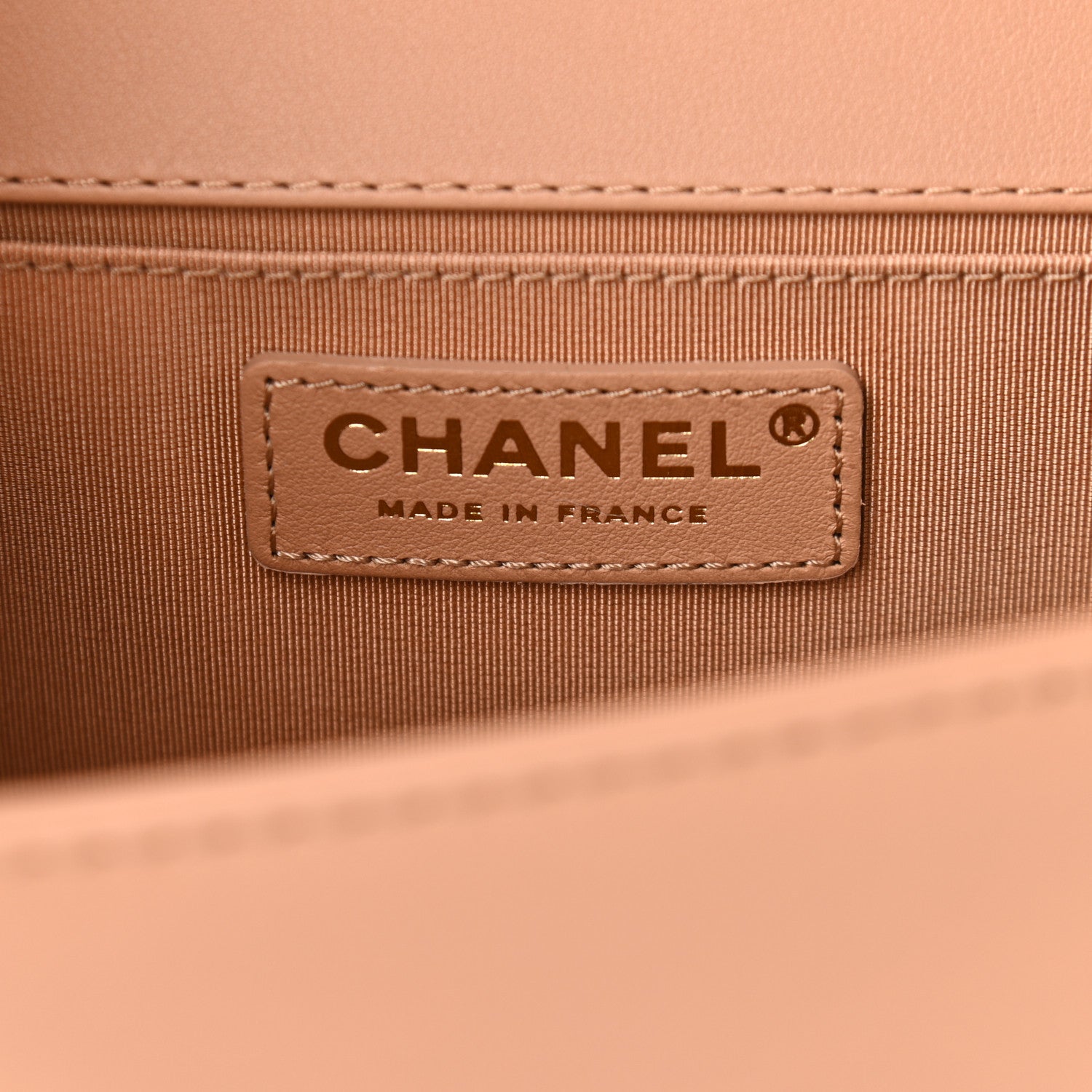 Chanel Calfskin Quilted Medium Chain Detail Boy Flap Light Brown 5 of 10